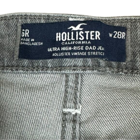 Hollister Distressed High Rise Cargo Jeans Size 6R Gray - Picture 3 of 5
